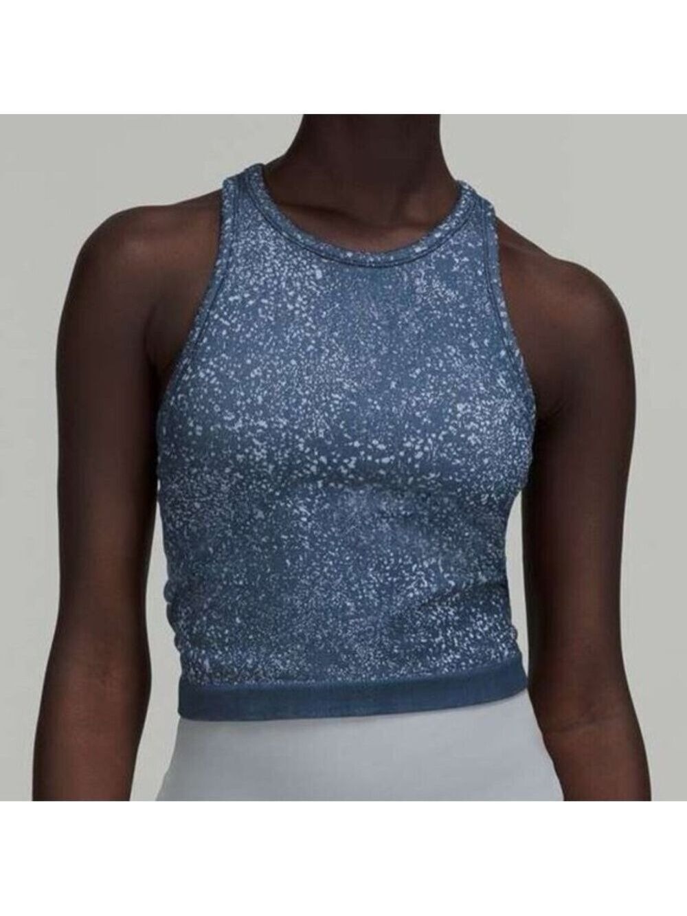 lululemon athletica Blue Speckled Racerback Crop Tank